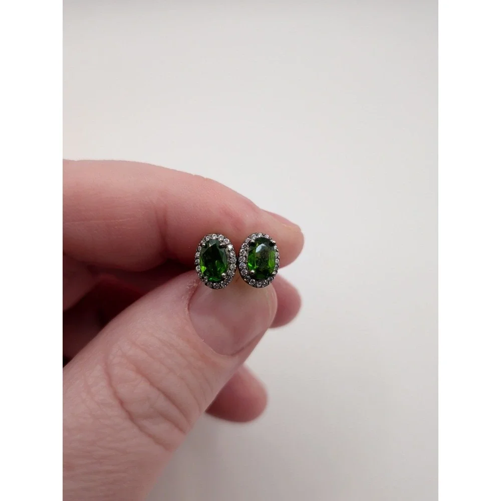 Natural‎ Diposide Sterling Silver Earrings